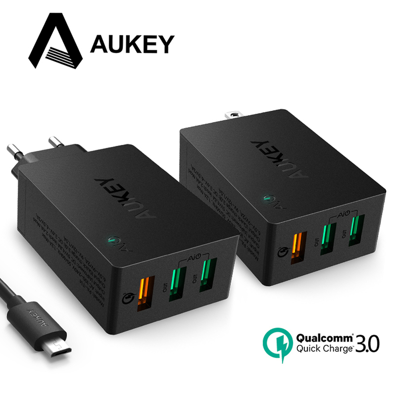 Aukey PA-T14 väggadapter Quick Charge 3.0, 3xUSB