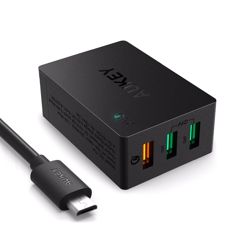 Aukey PA-T14 väggadapter Quick Charge 3.0, 3xUSB