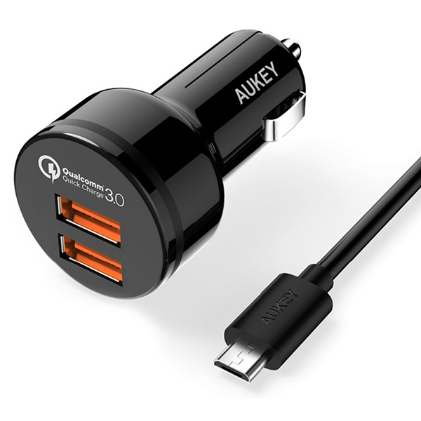 Aukey CC-T8 billaddare Quick Charge 3.0, 2xUSB