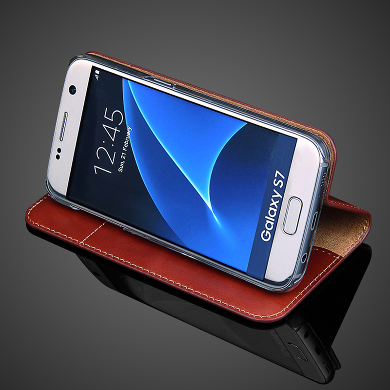 Plånboksfodral till Samsung Galaxy S7, brun