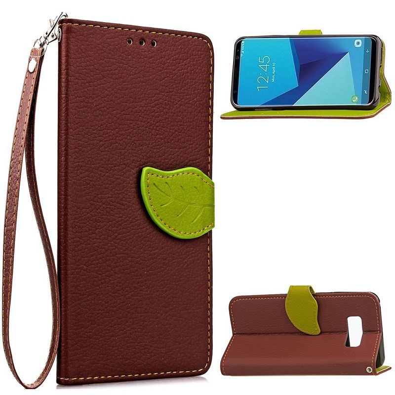 Fodral med vristband och ställ Samsung Galaxy S8 Plus, brun