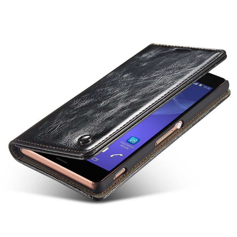CaseMe läderfodral med ställ, Sony Xperia Z3, svart