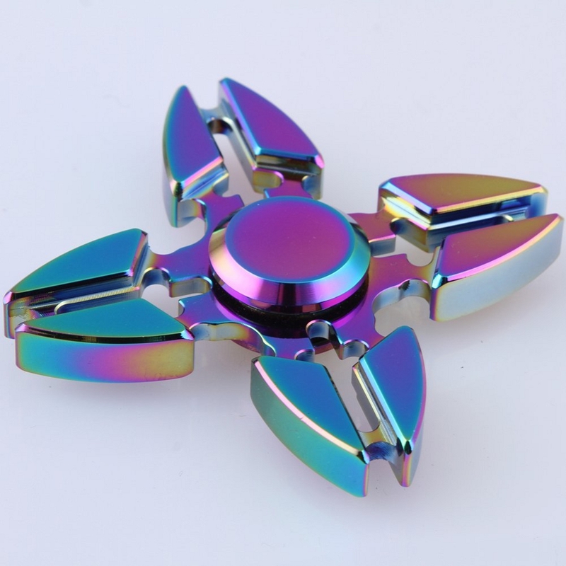 Fyrsidig Fidget Spinner, regnbåge