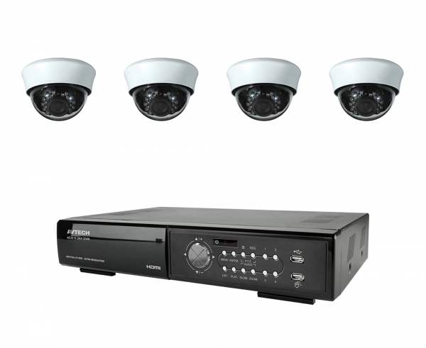 Övervakningspaket inomhus 4 kameror, DVR, 500GB hårddisk