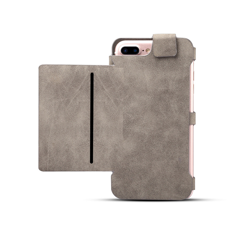 Dibase läderfodral med kortplatser grå, iPhone 6/7/8