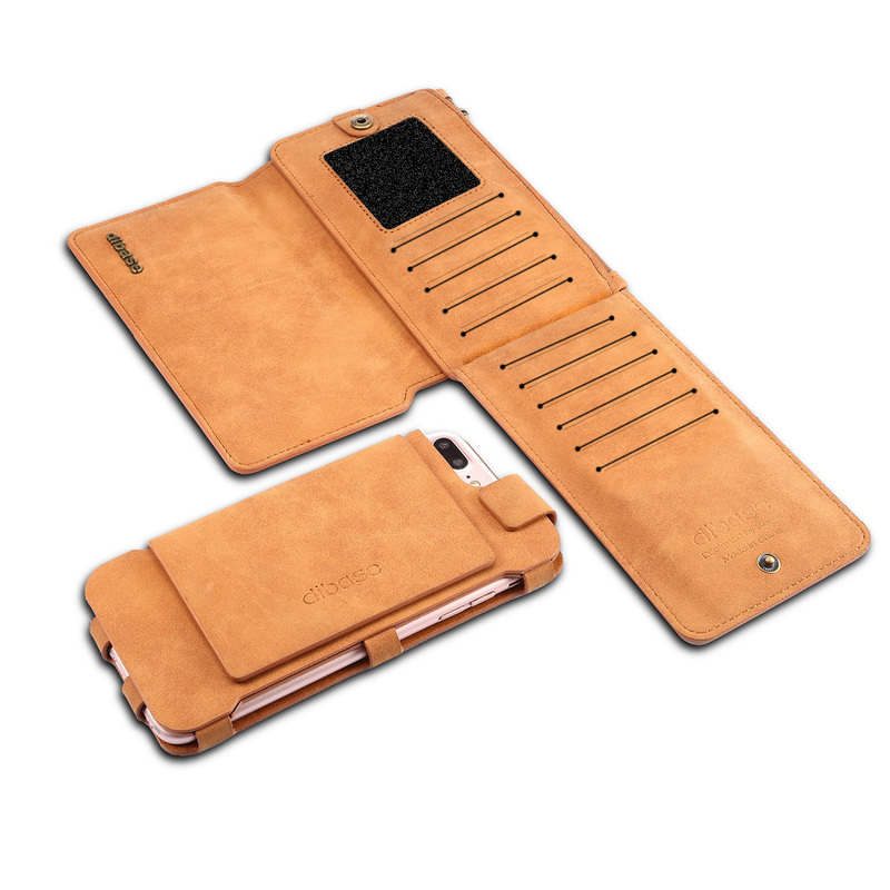 Dibase läderfodral med kortplatser brun, iPhone 6/7/8