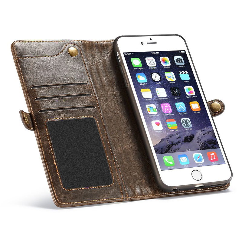 CaseMe läderfodral med kortplats brun, iPhone 6
