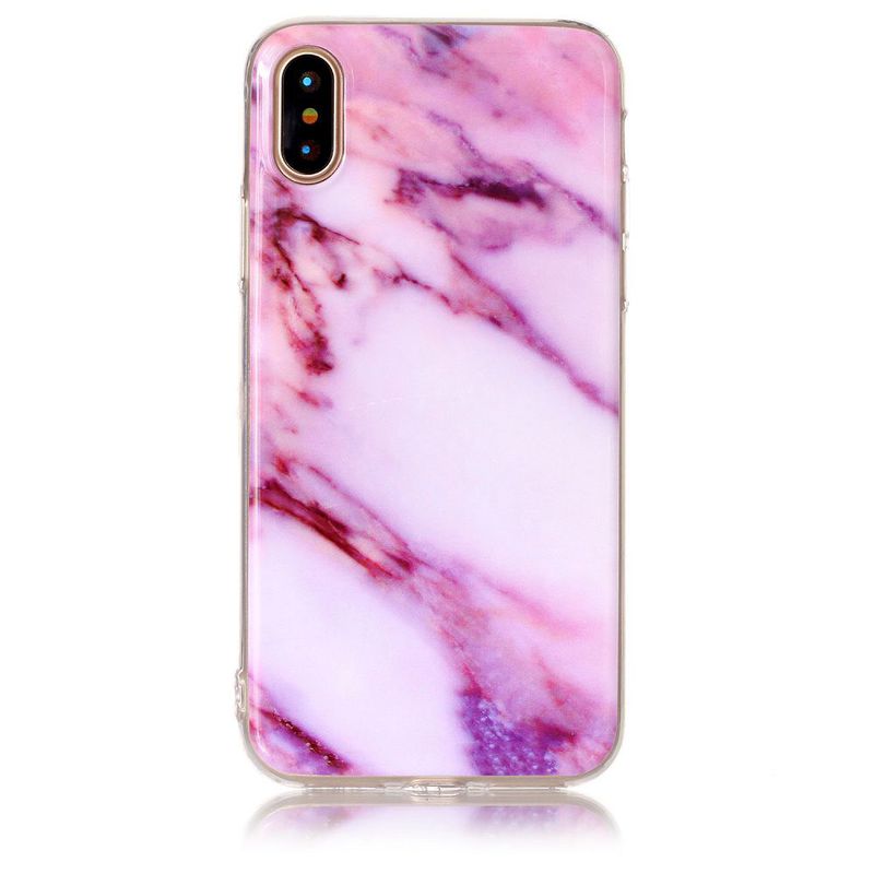Trendigt marmorskal, iPhone X/XS, rosa