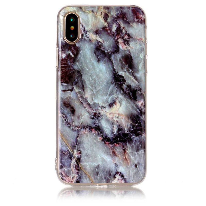 Trendigt marmorskal, iPhone X, grå/brun