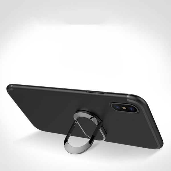 Tunt TPU skal med 360° ställ, iPhone X, svart