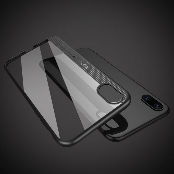 Joyroom transparent skal, iPhone X, svart