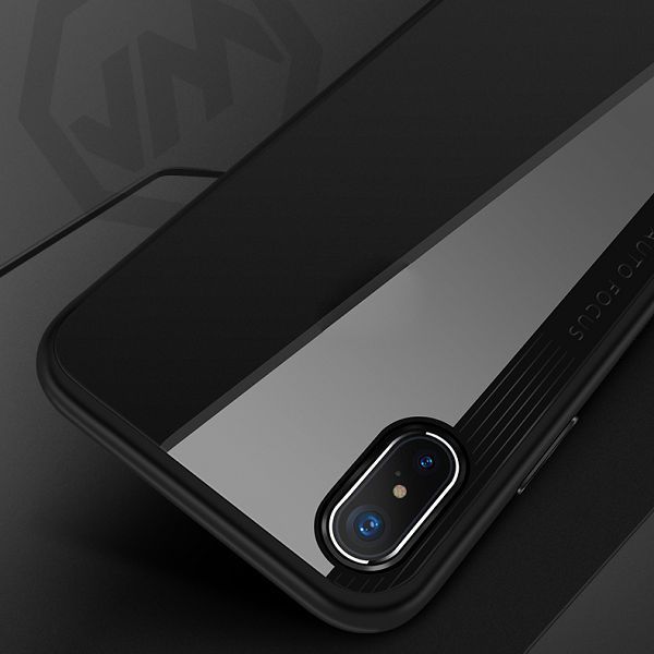 Joyroom transparent skal, iPhone X, svart