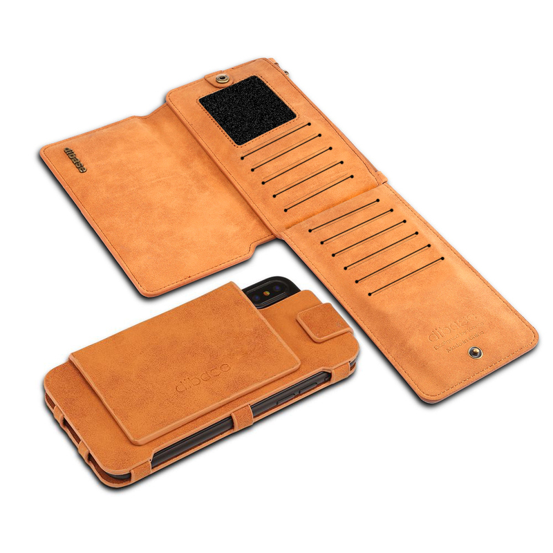 Dibase läderfodral med kortplatser brun, iPhone X