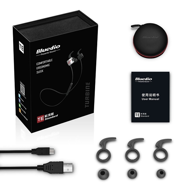 Bluedio TE Sporthörlurar Bluetooth 4.1, svart