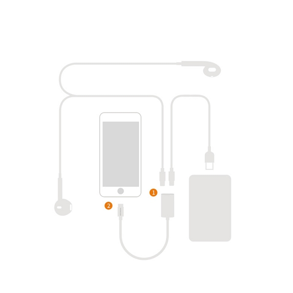 Joyroom dual lightning adapter 2 i 1, vit