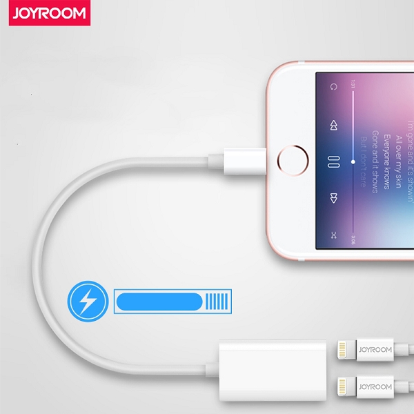 Joyroom dual lightning adapter 2 i 1, vit