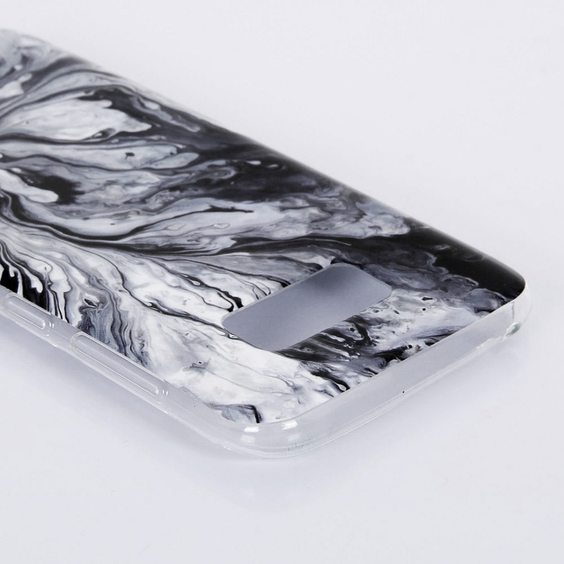 Stiligt marmorskal till Samsung Galaxy S8, svart/vit
