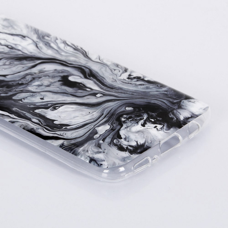 Stiligt marmorskal till Samsung Galaxy S8, svart/vit