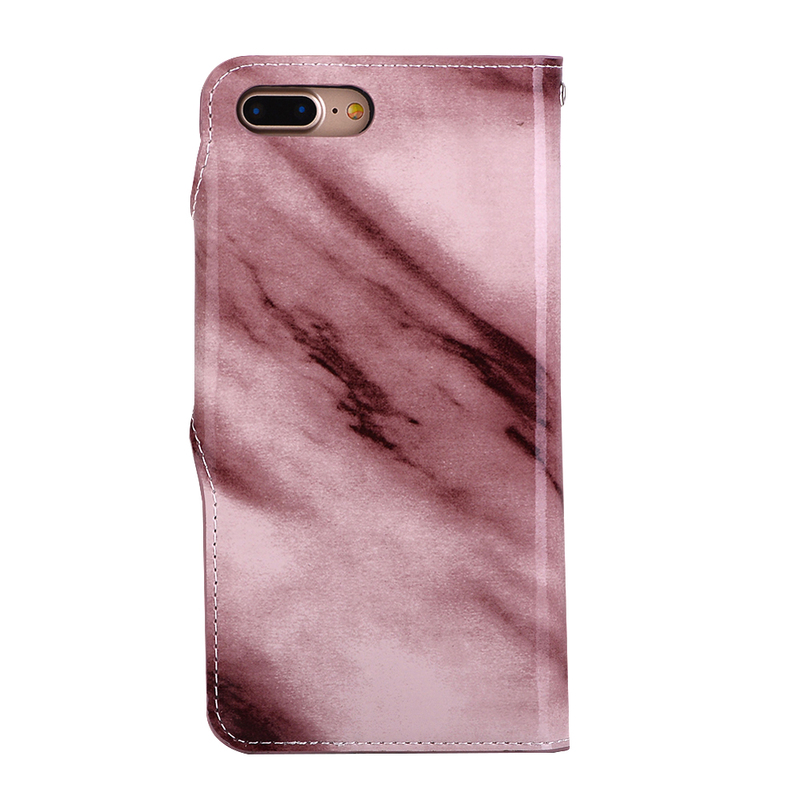 Läderfodral, retro med ställ, iPhone 8/7 Plus, rosa