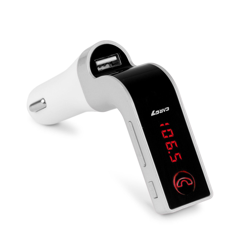 FM-sändare med Bluetooth-handsfree, silver