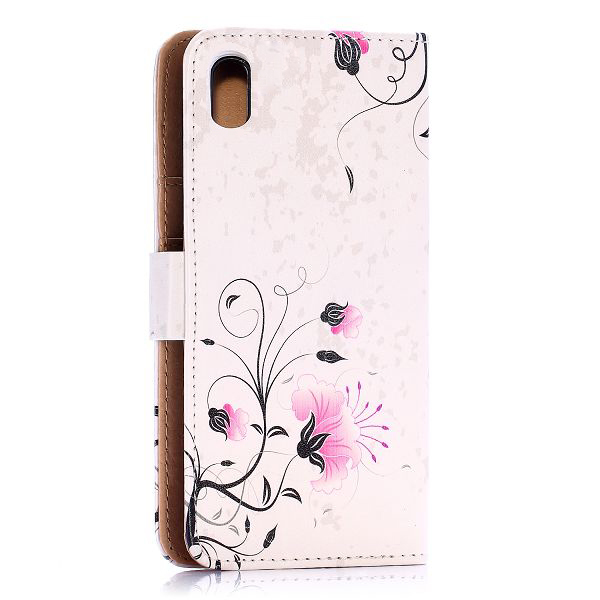 Vackert plånboksfodral med blommor, iPhone X