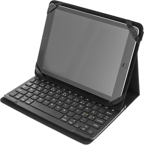 Deltaco läderfodral med tangentbord svart, universal 10"