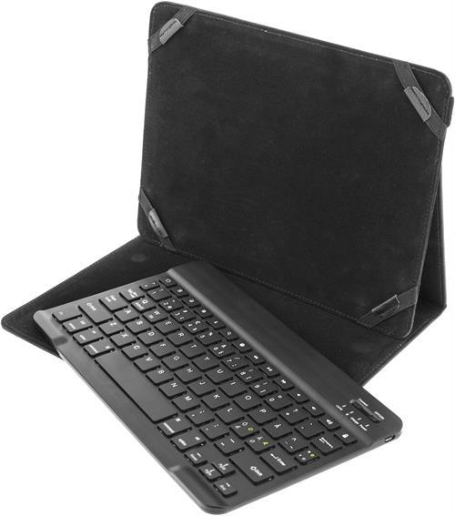 Deltaco läderfodral med tangentbord svart, universal 10"