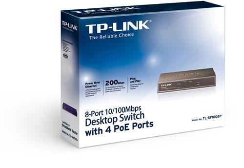 TP-LINK Switch 8port 10/100 PoE Bordsmodell