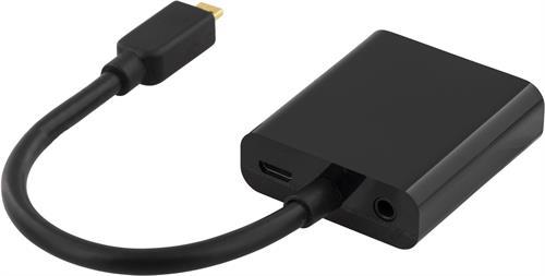 Deltaco micro HDMI till VGA-adapter, 19-pin ha - 15-pin ho