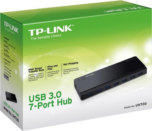 TP-Link USB3.0 hubb med 7-portar, inkl. nätadapter