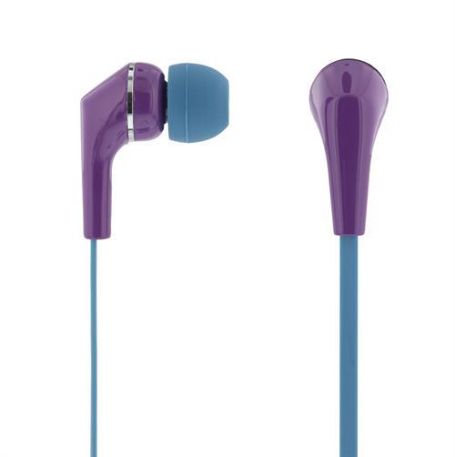 Streetz in-ear hörlurar med trasselfri kabel lila/blå, 1,2m