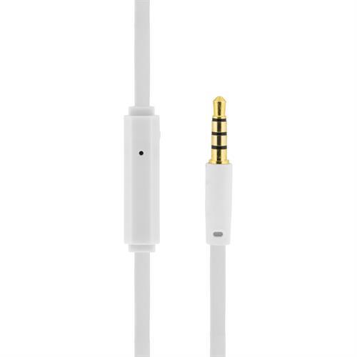 Deltaco in-ear hörlurar med mikrofon, svarsknapp, vit