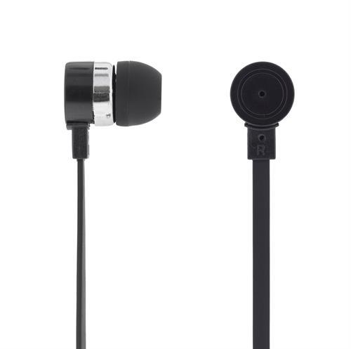 Deltaco in-ear hörlurar med mikrofon, svarsknapp, svart