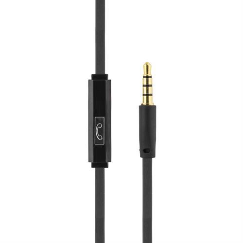 Deltaco in-ear hörlurar med mikrofon, svarsknapp, svart