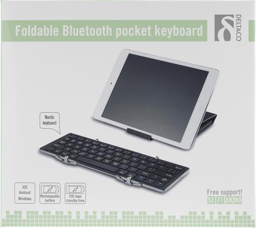 Deltaco hopfällbart Bluetooth tangentbord