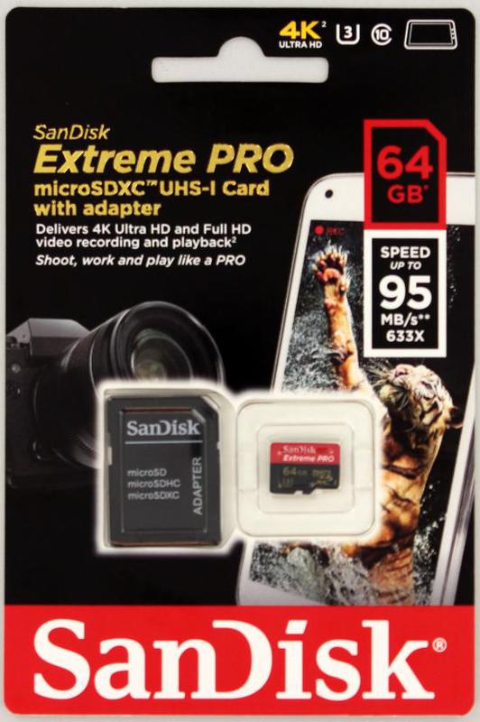 SanDisk Extreme Pro MicroSDXC 95MB/s UHS-I, 64GB