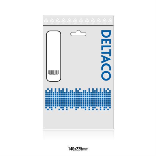 Deltaco USB 2.0 kabel högervinklad Micro-b, 0,5m