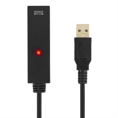 Deltaco Prime USB 2.0 förlängningskabel, 3m