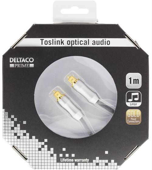 Deltaco Prime optisk kabel för digitalt ljud, 1m