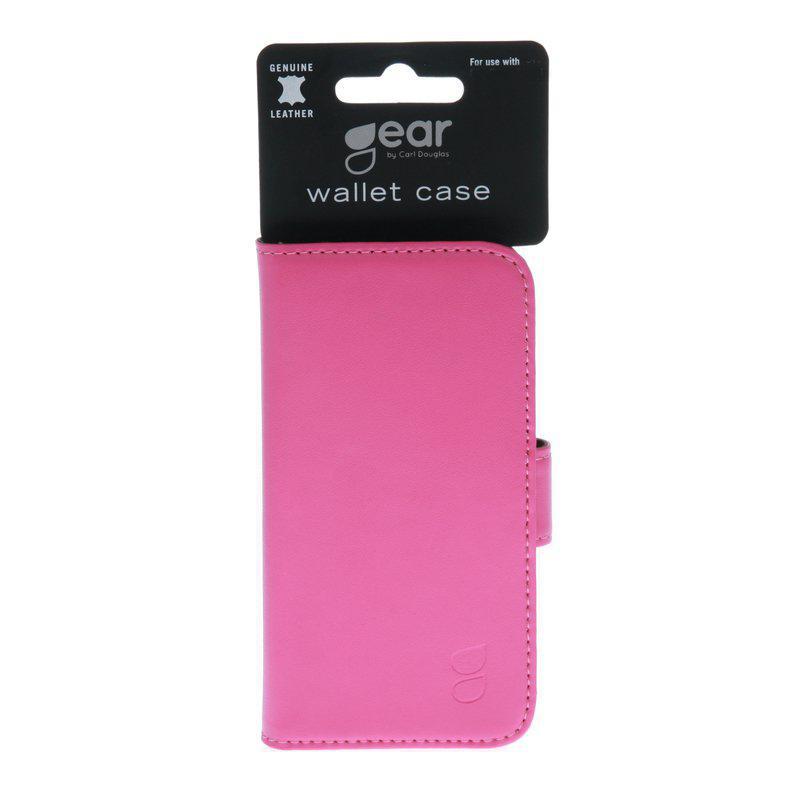 Gear plånboksfodral i äkta läder rosa, Sony Xperia Z5 Compact
