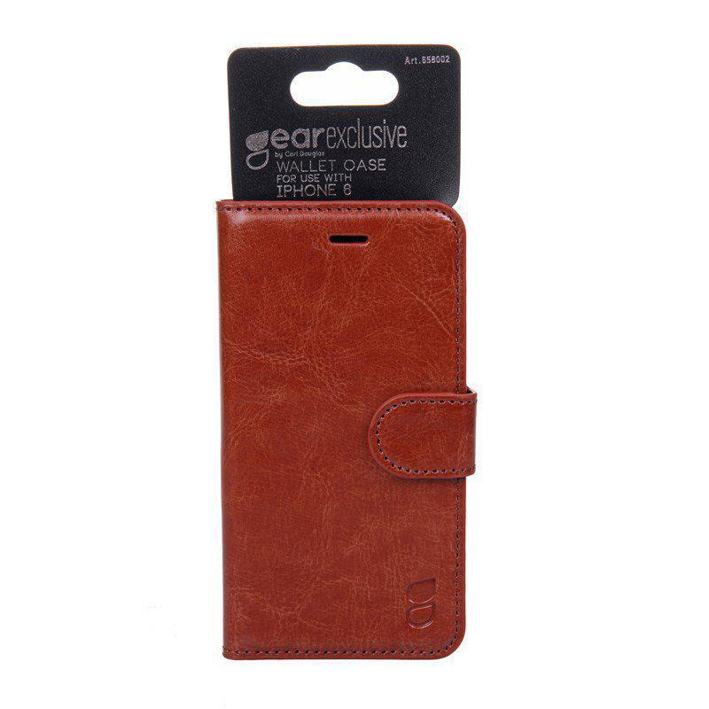 Gear plånboksfodral i läder brun, iPhone 6/6S