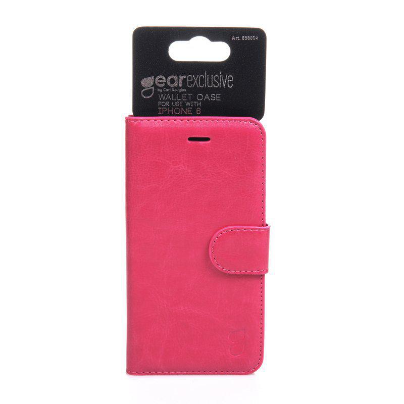 Gear plånboksfodral i läder rosa, iPhone 6/6S