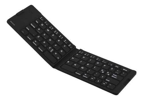 Deltaco trådlöst minitangentbord hopfällbar IPX5, svart