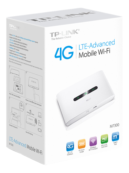 TP-Link M7300 Mobil 4G router 2000mAh, vit