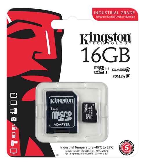 Kingston Industrial Temperature microSDHC UHS-I Class 10, 16GB