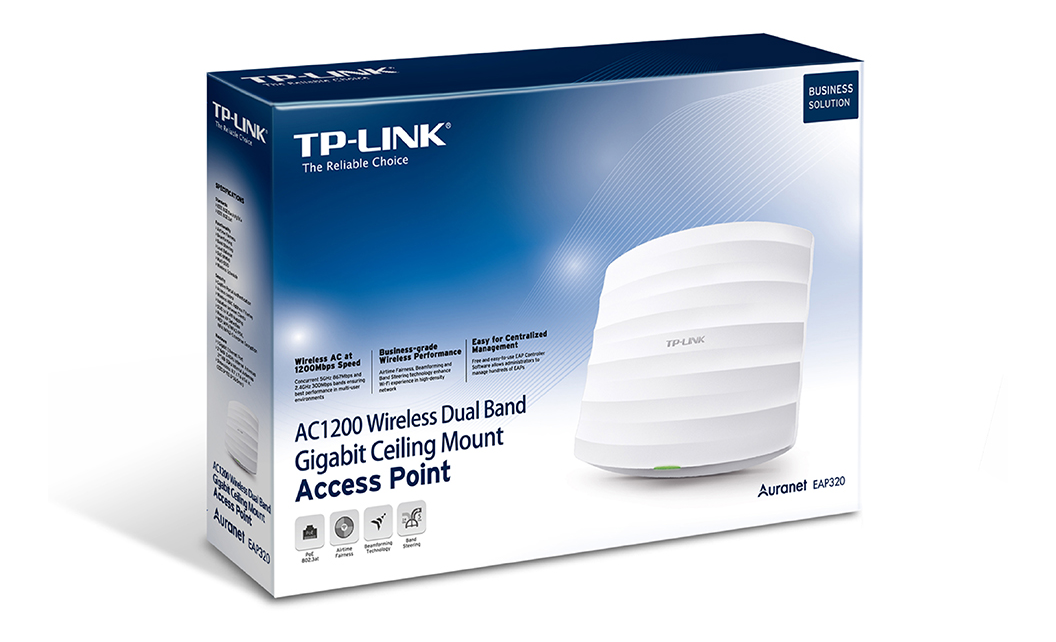 TP-LINK Auranet accesspunkt Dual-band, AC1200, väggmonterbar
