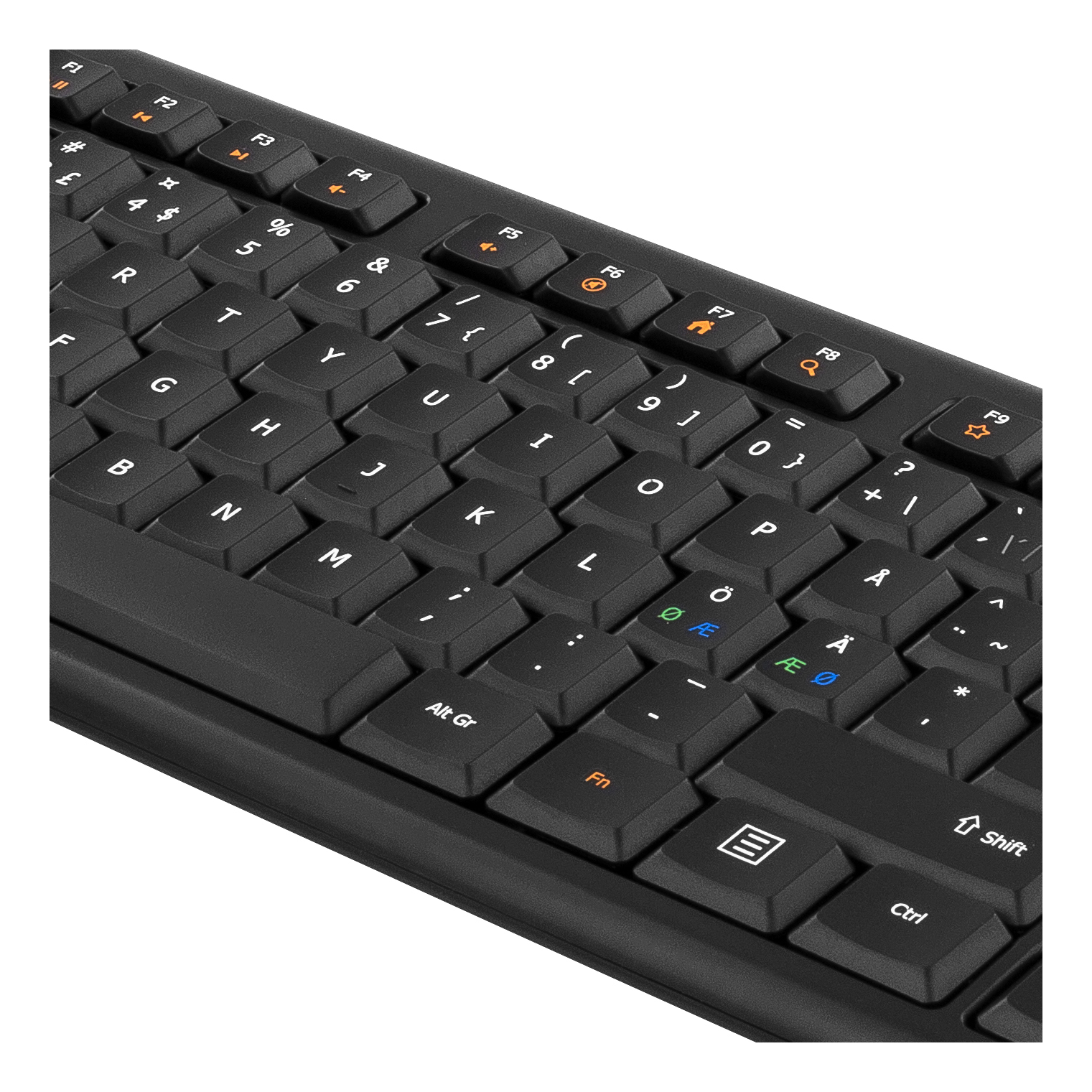 Deltaco USB tangentbord, 13 mediatangenter, svart
