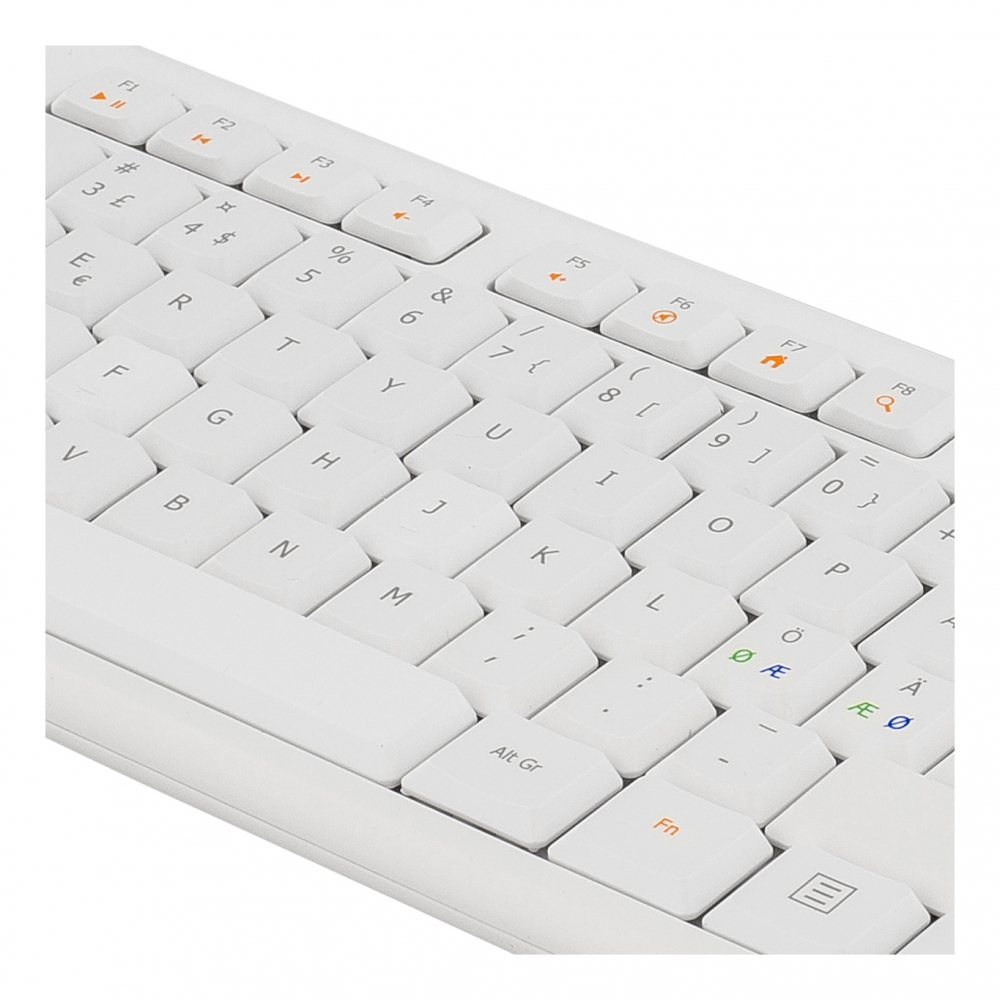 Deltaco tangentbord, nordisk layout, USB, vit