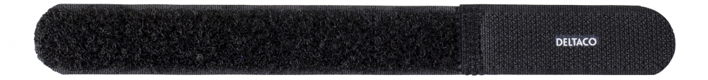 Deltaco kardborrband, bredd 20mm, 18cm, 10-pack, svart
