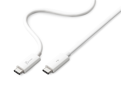 j5create USB 2.0 kabel, Typ C ha - Typ C ha, 0.9m, vit